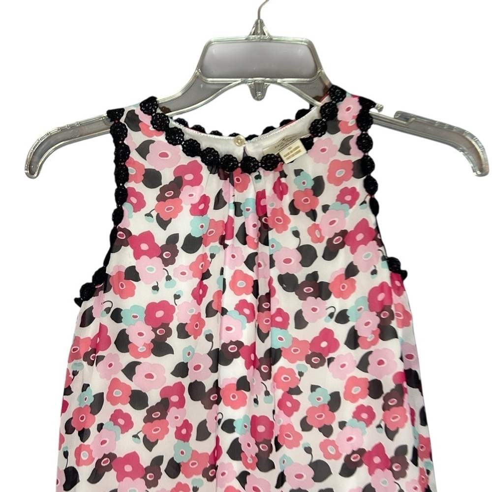 Kate Spade Floral Pink and Black Kids Dress ruffle size 10 - Picture 11 of 12